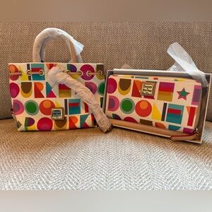 Dooney & Bourke Multicolor Geometric Tote and Wallet